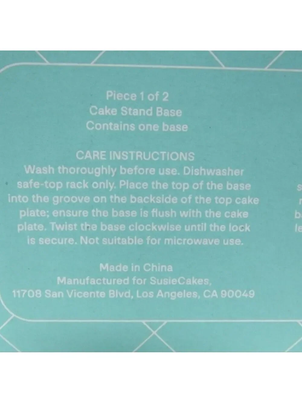 SusieCakes 2-Piece Melamine Cake Display Set